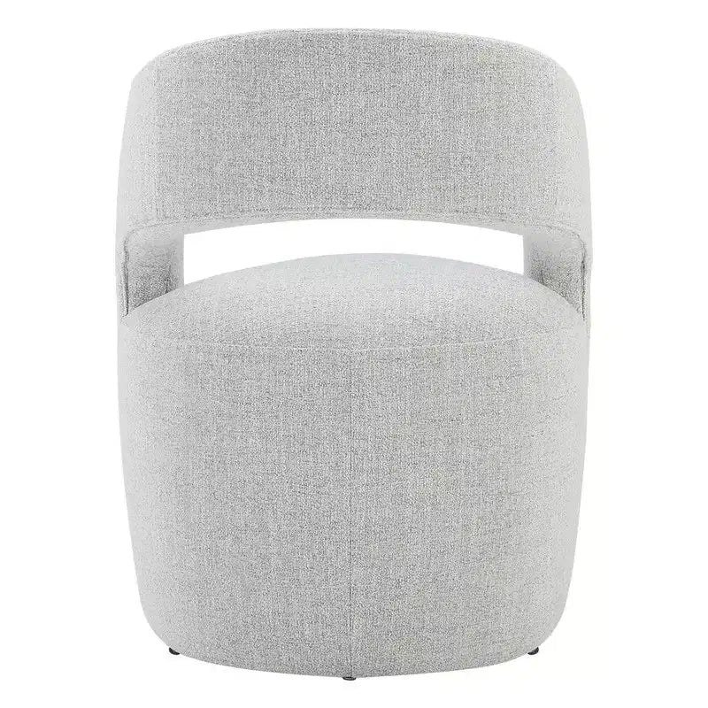 Spruce&Spring Moderna Silla de Comedor tipo Barril con Ruedas y Respaldo Abierto, Sin Ensamblaje, Silla para Cualquier Lugar
