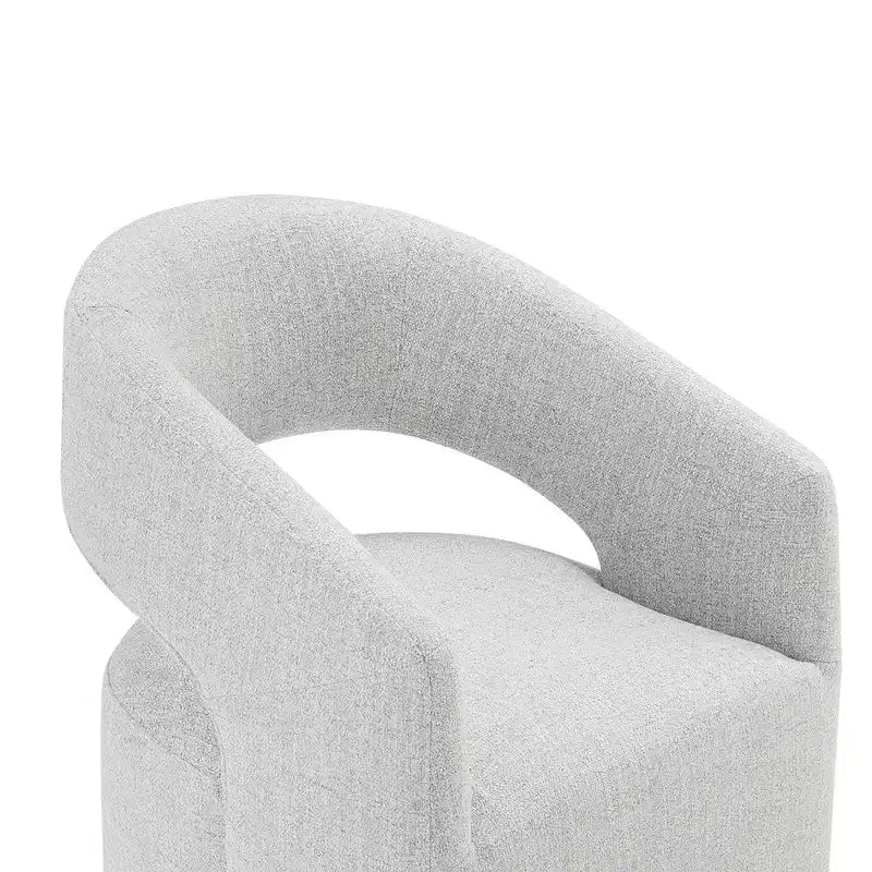 Spruce&Spring Moderna Silla de Comedor tipo Barril con Ruedas y Respaldo Abierto, Sin Ensamblaje, Silla para Cualquier Lugar