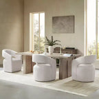 Spruce&Spring Moderna Silla de Comedor tipo Barril con Ruedas y Respaldo Abierto, Sin Ensamblaje, Silla para Cualquier Lugar