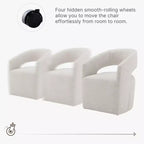 Spruce&Spring Moderna Silla de Comedor tipo Barril con Ruedas y Respaldo Abierto, Sin Ensamblaje, Silla para Cualquier Lugar