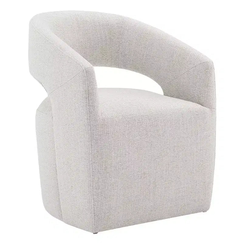 Spruce&Spring Moderna Silla de Comedor tipo Barril con Ruedas y Respaldo Abierto, Sin Ensamblaje, Silla para Cualquier Lugar