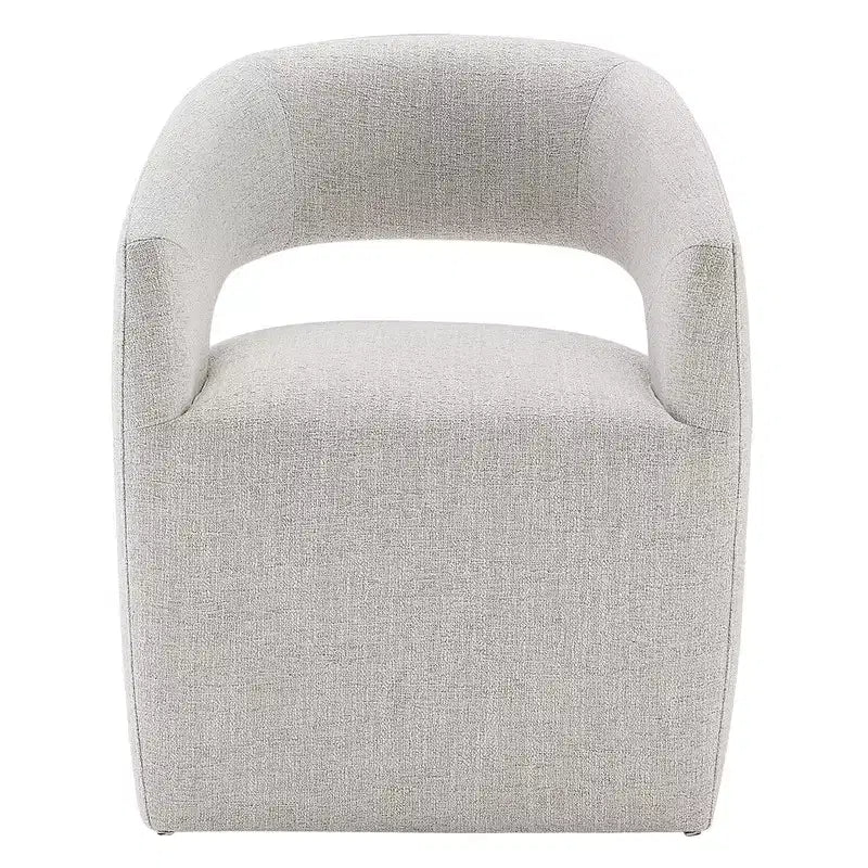 Spruce&Spring Moderna Silla de Comedor tipo Barril con Ruedas y Respaldo Abierto, Sin Ensamblaje, Silla para Cualquier Lugar