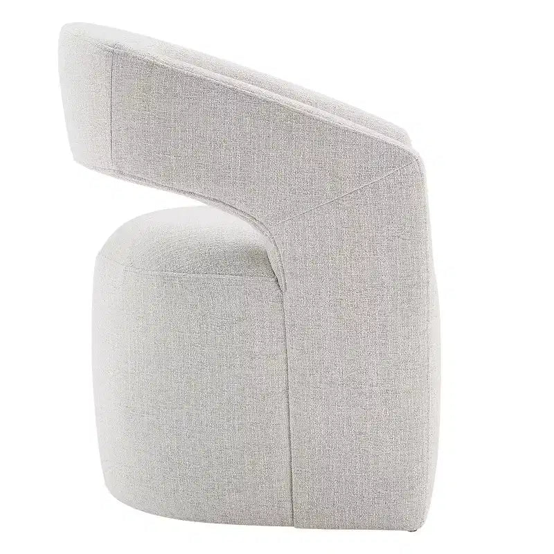 Spruce&Spring Moderna Silla de Comedor tipo Barril con Ruedas y Respaldo Abierto, Sin Ensamblaje, Silla para Cualquier Lugar