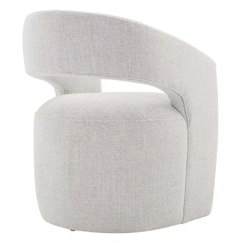 Spruce&Spring Moderna Silla de Comedor tipo Barril con Ruedas y Respaldo Abierto, Sin Ensamblaje, Silla para Cualquier Lugar