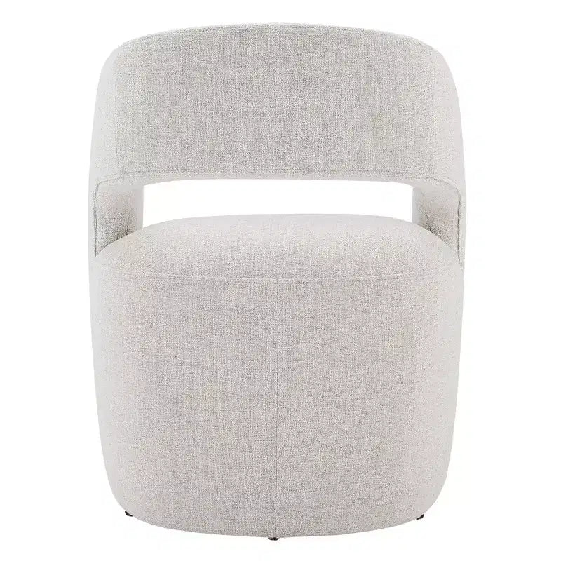 Spruce&Spring Moderna Silla de Comedor tipo Barril con Ruedas y Respaldo Abierto, Sin Ensamblaje, Silla para Cualquier Lugar