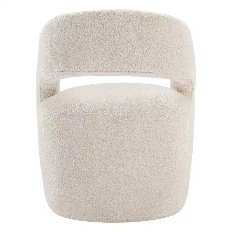 Spruce&Spring Moderna Silla de Comedor tipo Barril con Ruedas y Respaldo Abierto, Sin Ensamblaje, Silla para Cualquier Lugar