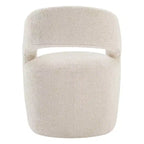 Spruce&Spring Moderna Silla de Comedor tipo Barril con Ruedas y Respaldo Abierto, Sin Ensamblaje, Silla para Cualquier Lugar