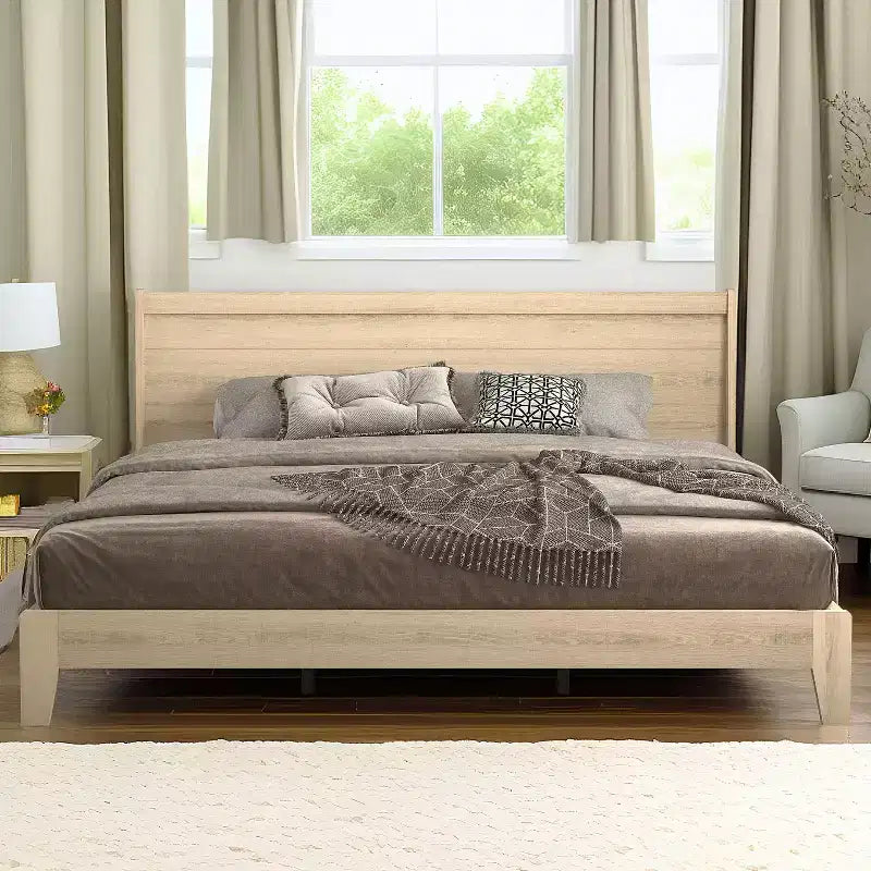 Galano King Abby Serene Bed with Headboard  Oslo Oak