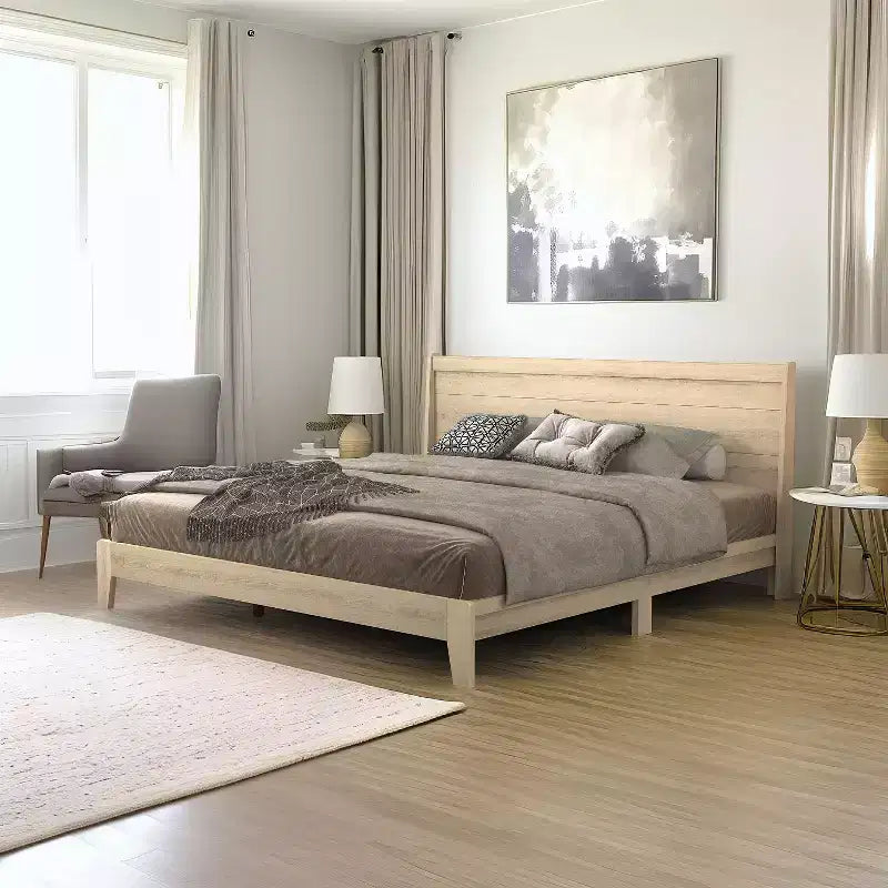 Cama Galano King Abby Serene con cabecero Oslo Oak