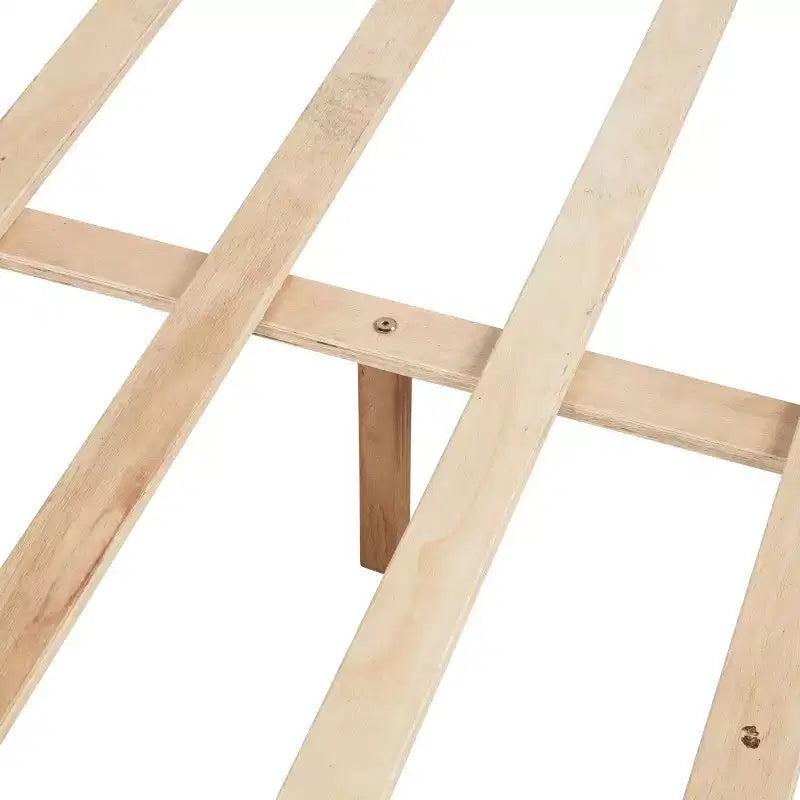 Cama Whisen Wood con cabecero tapizado y estructura reforzada