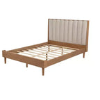 Cama Whisen Wood con cabecero tapizado y estructura reforzada