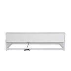 Cama Montessori para niños Bellemave con estantería, cama de suelo individual XL con estación de carga, estructura de cama de suelo con barandillas para niños, blanca