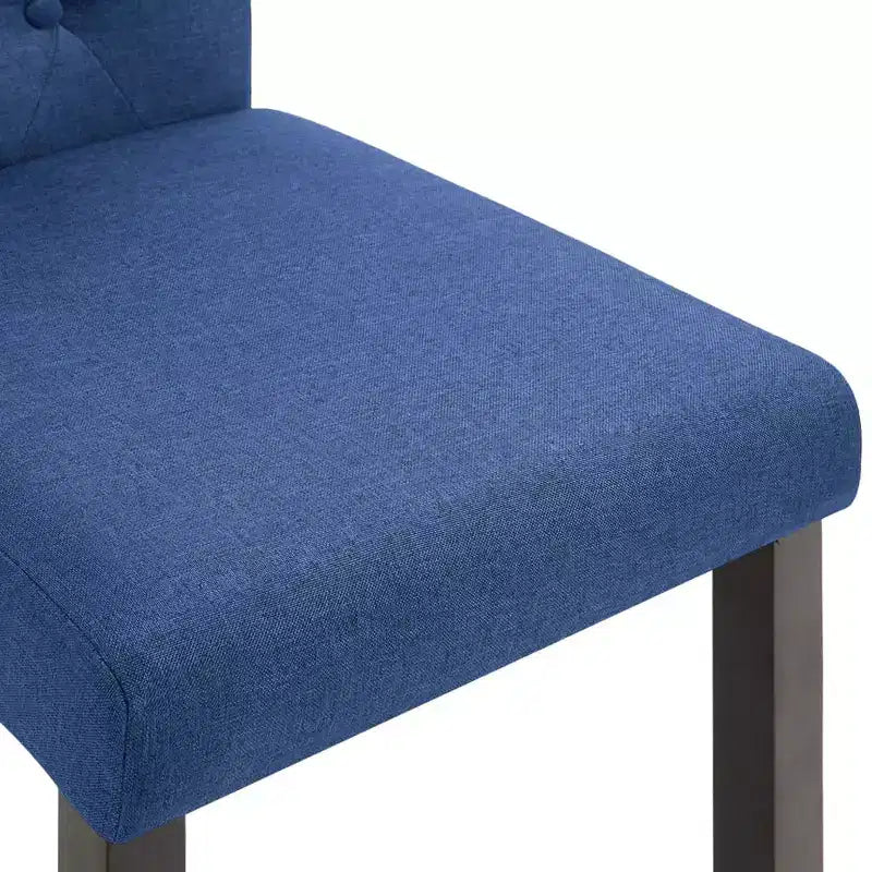 Silla de comedor de estilo moderno CLIHOME, silla de cocina de tela con cojín suave y patas de madera maciza (juego de 2)