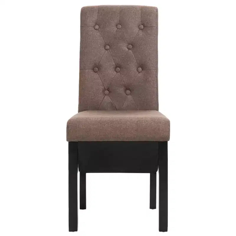 Silla de comedor de estilo moderno CLIHOME, silla de cocina de tela con cojín suave y patas de madera maciza (juego de 2)