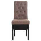 Silla de comedor de estilo moderno CLIHOME, silla de cocina de tela con cojín suave y patas de madera maciza (juego de 2)