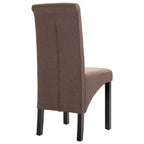 Silla de comedor de estilo moderno CLIHOME, silla de cocina de tela con cojín suave y patas de madera maciza (juego de 2)