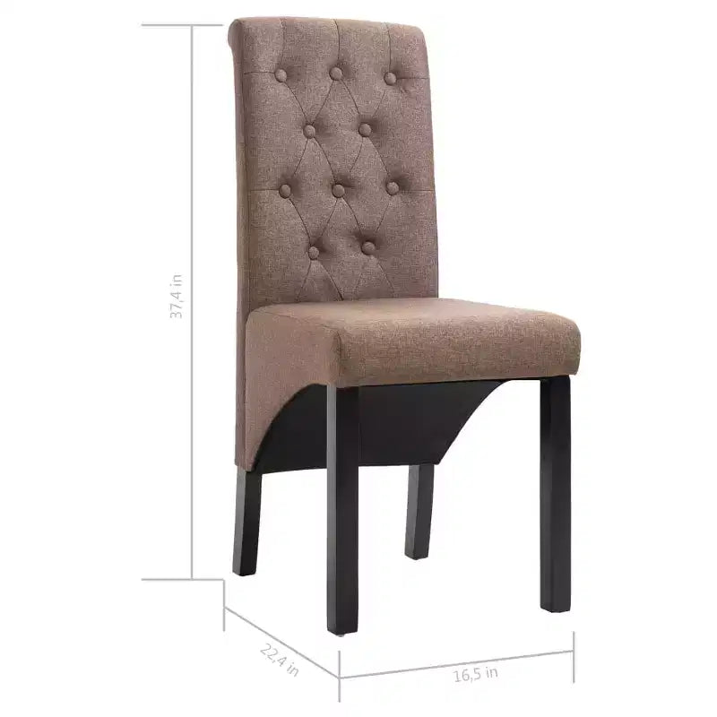 Silla de comedor de estilo moderno CLIHOME, silla de cocina de tela con cojín suave y patas de madera maciza (juego de 2)