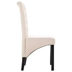 Silla de comedor de estilo moderno CLIHOME, silla de cocina de tela con cojín suave y patas de madera maciza (juego de 2)