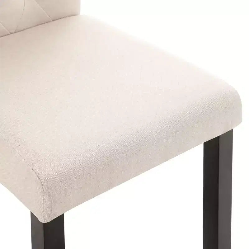 Silla de comedor de estilo moderno CLIHOME, silla de cocina de tela con cojín suave y patas de madera maciza (juego de 2)