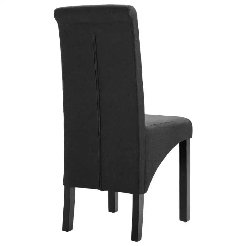 Silla de comedor de estilo moderno CLIHOME, silla de cocina de tela con cojín suave y patas de madera maciza (juego de 2)