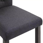 Silla de comedor de estilo moderno CLIHOME, silla de cocina de tela con cojín suave y patas de madera maciza (juego de 2)
