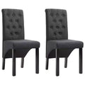 CLIHOME Modern style dining chair, solid wood leg soft cushion fabric kitchen chair(Set of 2)