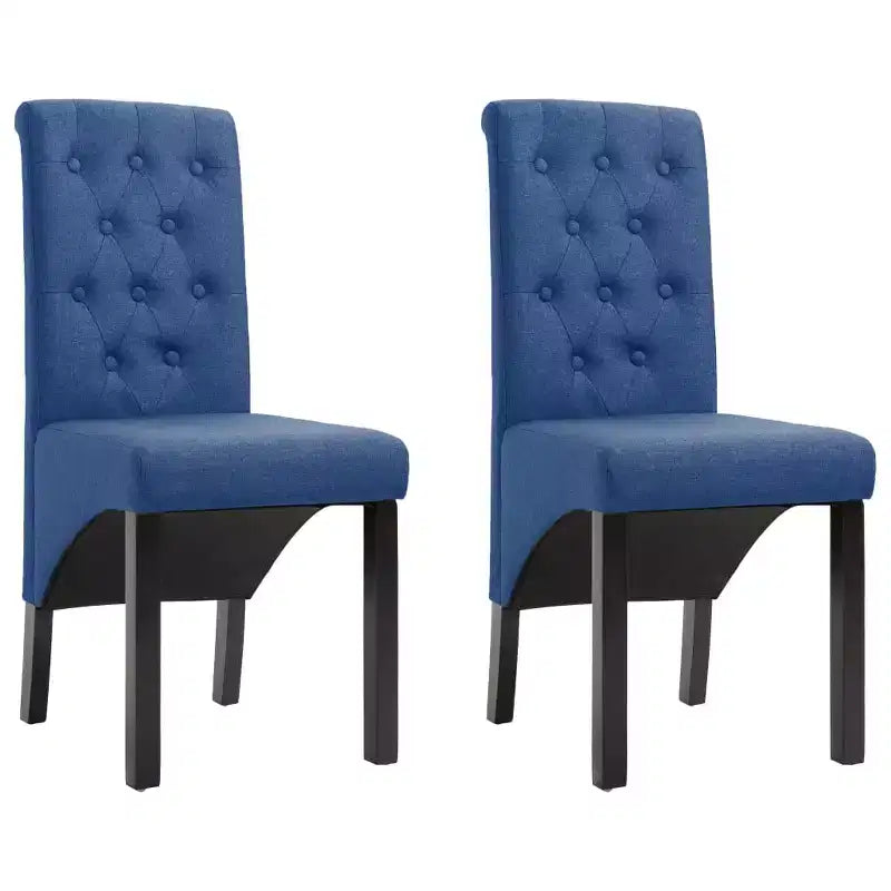 Silla de comedor de estilo moderno CLIHOME, silla de cocina de tela con cojín suave y patas de madera maciza (juego de 2)