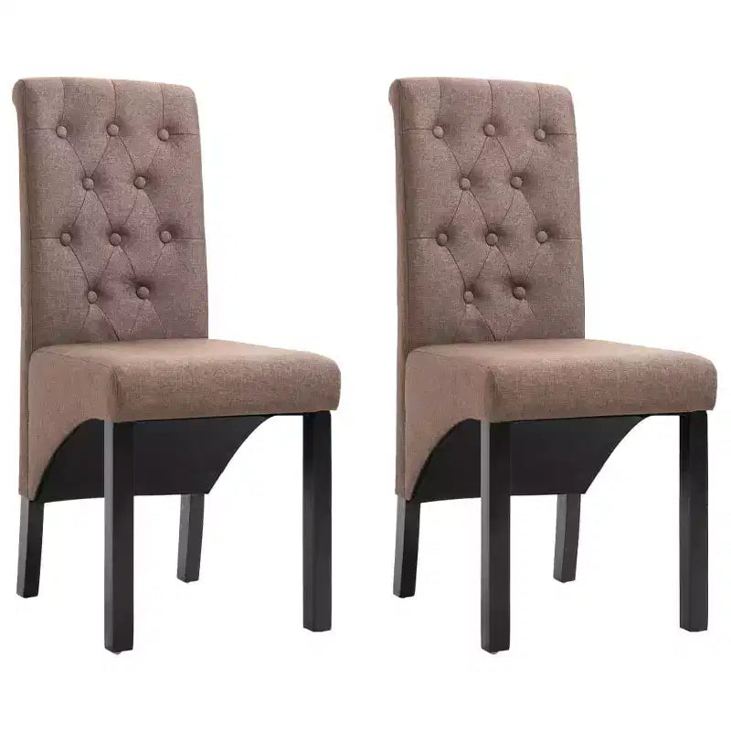 Silla de comedor de estilo moderno CLIHOME, silla de cocina de tela con cojín suave y patas de madera maciza (juego de 2)