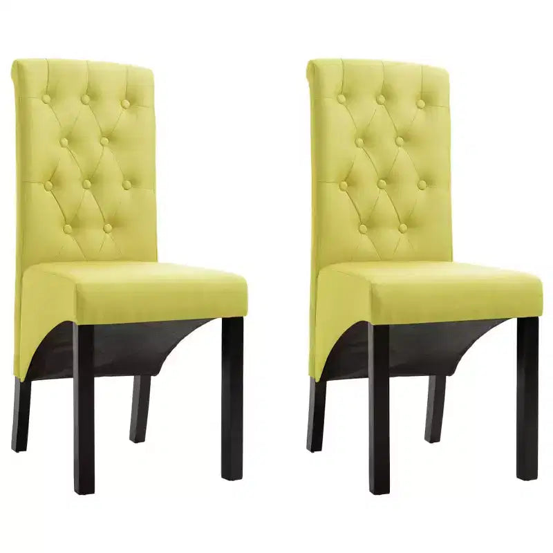 Silla de comedor de estilo moderno CLIHOME, silla de cocina de tela con cojín suave y patas de madera maciza (juego de 2)