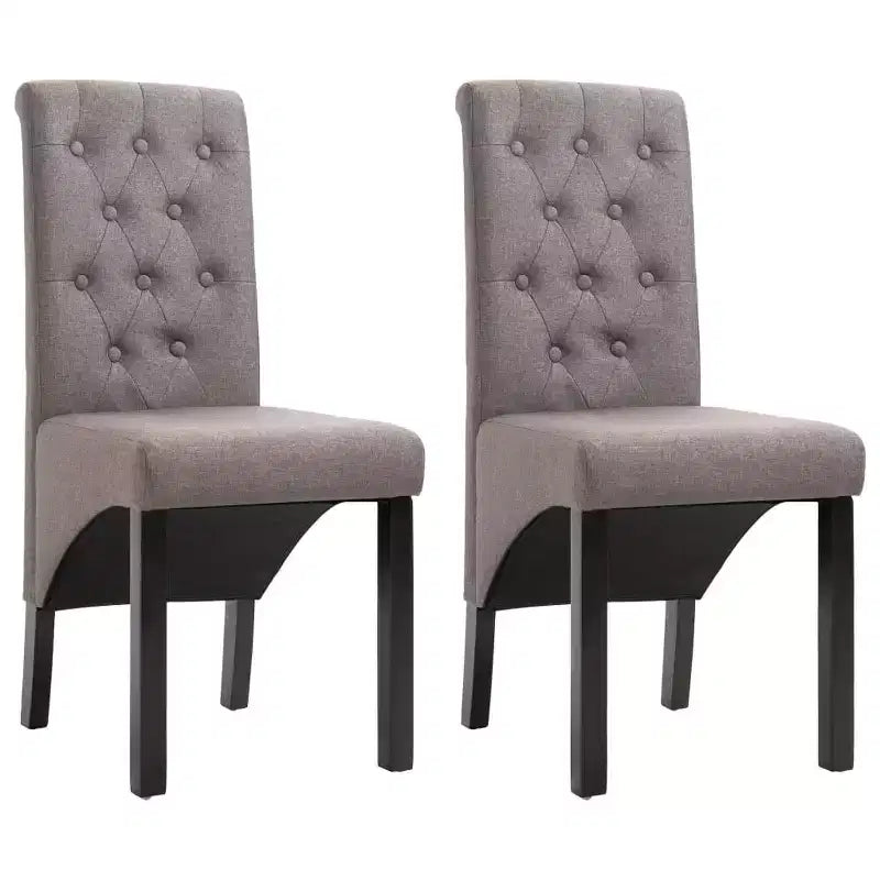 Silla de comedor de estilo moderno CLIHOME, silla de cocina de tela con cojín suave y patas de madera maciza (juego de 2)