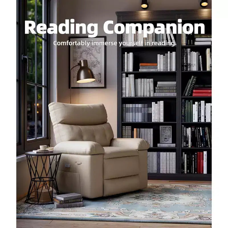 Sillones reclinables grandes GustoWave con calefacción y masaje - Sillón reclinable giratorio 360 para adultos - Mecedora manual