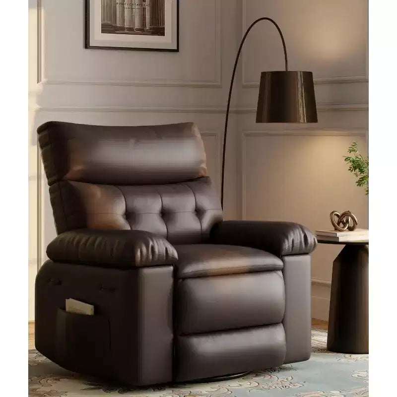 Sillones reclinables grandes GustoWave con calefacción y masaje - Sillón reclinable giratorio 360 para adultos - Mecedora manual