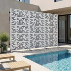 MAYEERTY 72x35 Panel de Privacidad Natural Blanco para Exteriores, Juego de 6 Piezas Divisor Plegable Natural para Patio y Jardín