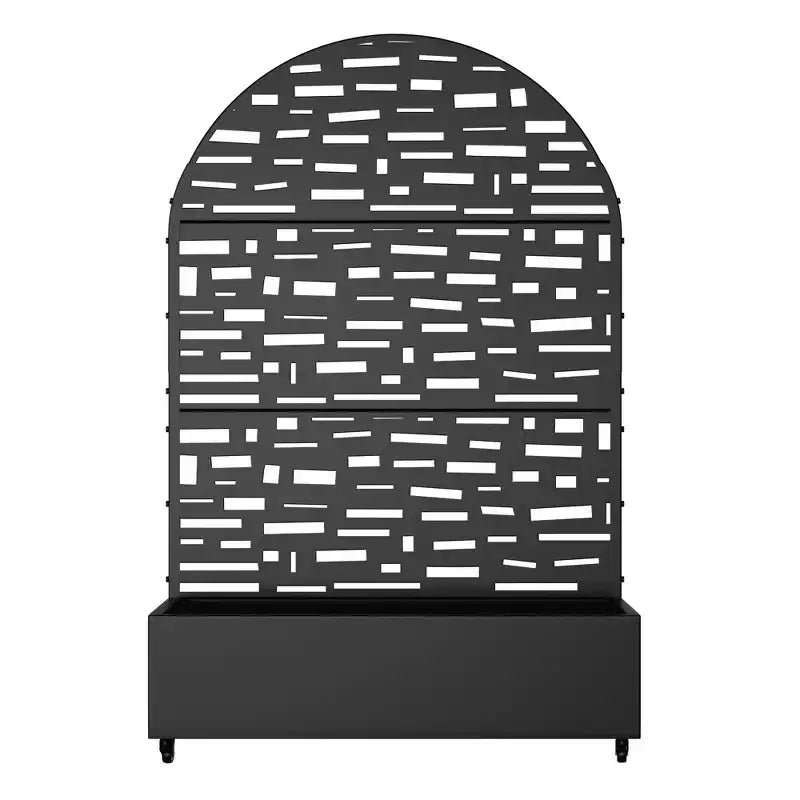 Jardinera MAYEERTY con celosía de hierro negro, estilo Gerald Arch Wide Edge Street, 72x47x16 pulgadas, juego de 3 piezas