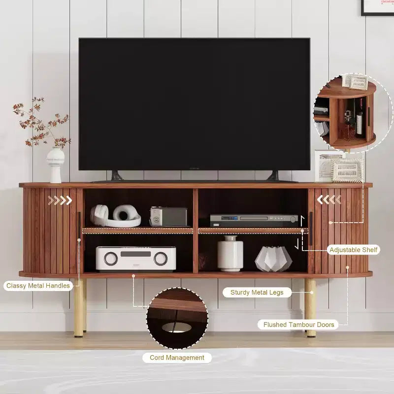 Mueble para TV de 65 pulgadas, Mueble de TV con almacenamiento, Centro de entretenimiento moderno para sala de estar, pasillo, dormitorio