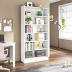 Librería alta Lantine 78, estantería moderna de 7 niveles con estantes de almacenamiento, gran estantería de exhibición abierta para sala de estar, oficina