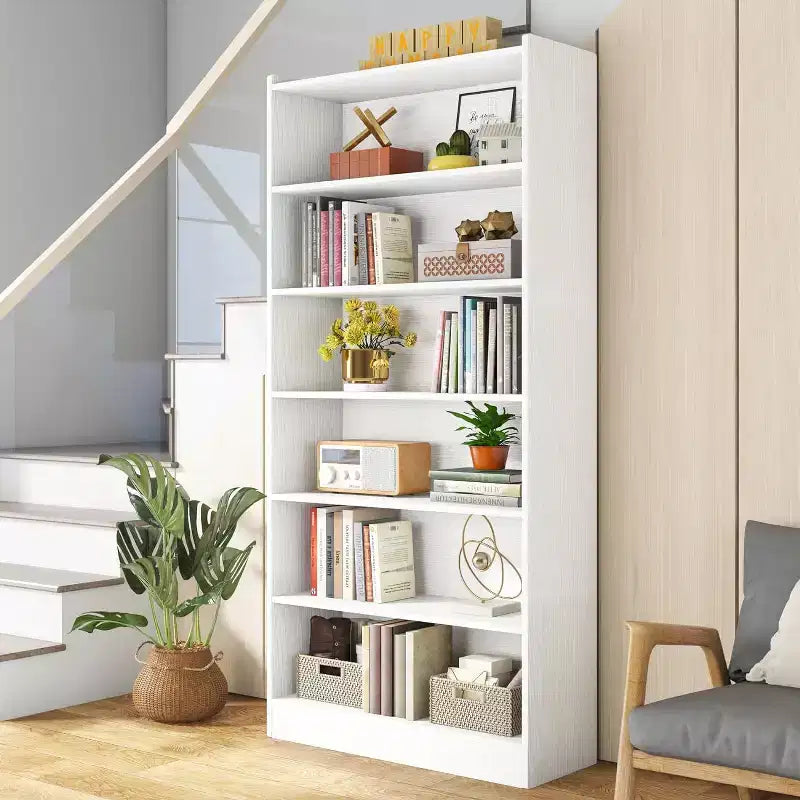 Librería alta Lantine 78, estantería moderna de 7 niveles con estantes de almacenamiento, gran estantería de exhibición abierta para sala de estar, oficina