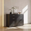Karl Home 8-Drawer Black Particle Board 47.24in. W Chest of Drawer