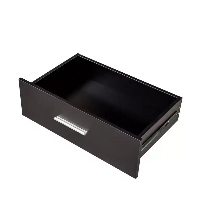 Cómoda Karl de 8 cajones de aglomerado negro de 120 cm de ancho