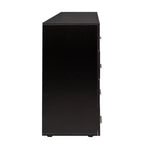 Cómoda Karl de 8 cajones de aglomerado negro de 120 cm de ancho