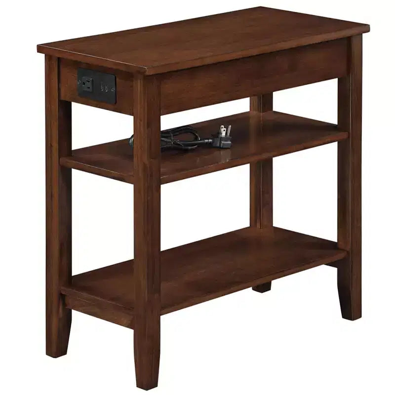 Mesa auxiliar de madera de 61 cm de alto, rectangular, color marrón, 1 pieza, de HomeStock