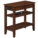 Mesa auxiliar de madera de 61 cm de alto, rectangular, color marrón, 1 pieza, de HomeStock