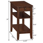 Mesa auxiliar de madera de 61 cm de alto, rectangular, color marrón, 1 pieza, de HomeStock