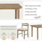 GDFStudio Mark Juego de comedor de madera maciza de 6 piezas con mesa y sillas