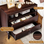 Mesitas de noche Karl Home de 2 cajones de MDF (tablero de fibra de densidad media) marrón de 75 cm de ancho