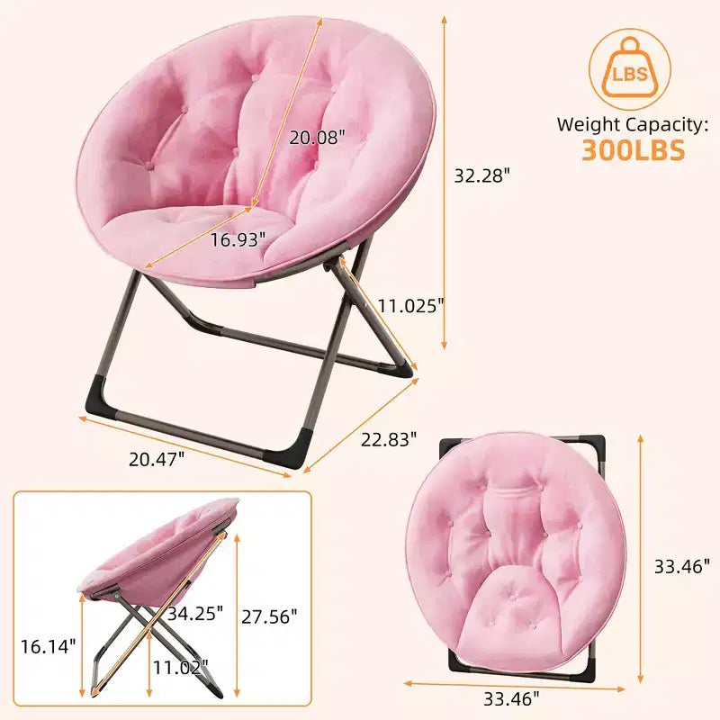 Sillones platillo cómodos, silla plegable para leer y relajarse, sillón acogedor de piel sintética para sala de estar con asiento grueso y acolchado, marco de metal, estilo moderno para el hogar