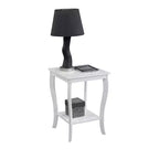 HomeStock Belmont Square End Table with Spacious Two Tier Shelves, Transitional Accent Table Perfect for Storage and Stylish Living Room Dcor