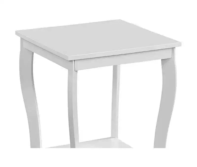 Mesa auxiliar cuadrada Belmont de HomeStock con amplios estantes de dos niveles, mesa auxiliar de transición perfecta para almacenamiento y una elegante decoración de sala de estar