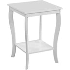 Mesa auxiliar cuadrada Belmont de HomeStock con amplios estantes de dos niveles, mesa auxiliar de transición perfecta para almacenamiento y una elegante decoración de sala de estar