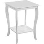 Mesa auxiliar cuadrada Belmont de HomeStock con amplios estantes de dos niveles, mesa auxiliar de transición perfecta para almacenamiento y una elegante decoración de sala de estar